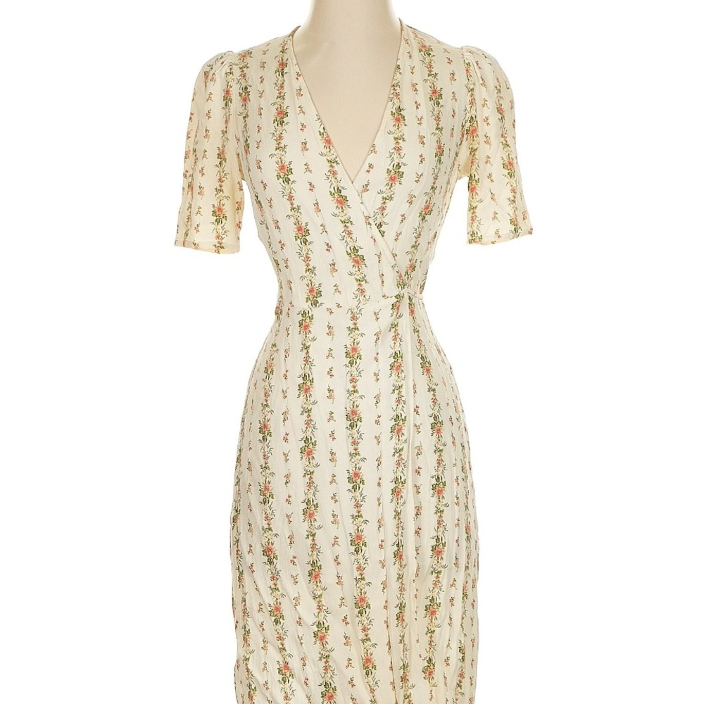 Reformation Laurent wrap dress in Poppyseed